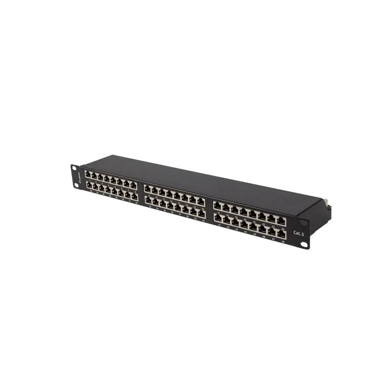 Patch panel Lanberg PPS6-1048-B 48 port 1U 19" kat.6 FTP ekranowany czarny