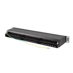 Patch panel Lanberg PPS6-1048-B 48 port 1U 19" kat.6 FTP ekranowany czarny
