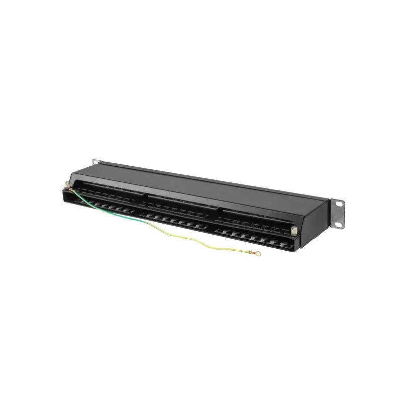 Patch panel Lanberg PPS6-1048-B 48 port 1U 19" kat.6 FTP ekranowany czarny