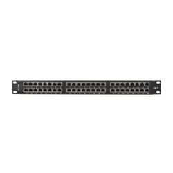 Patch panel Lanberg PPS6-1048-B 48 port 1U 19" kat.6 FTP ekranowany czarny