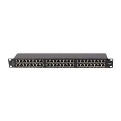 Patch panel Lanberg PPS6-1048-B 48 port 1U 19" kat.6 FTP ekranowany czarny