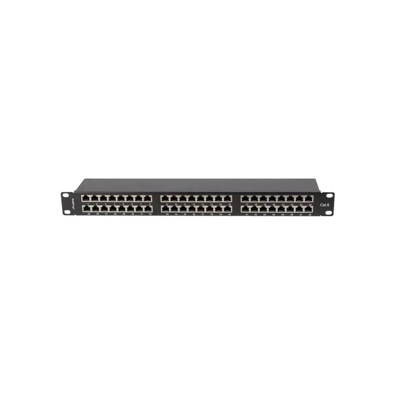 Patch panel Lanberg PPS6-1048-B 48 port 1U 19" kat.6 FTP ekranowany czarny