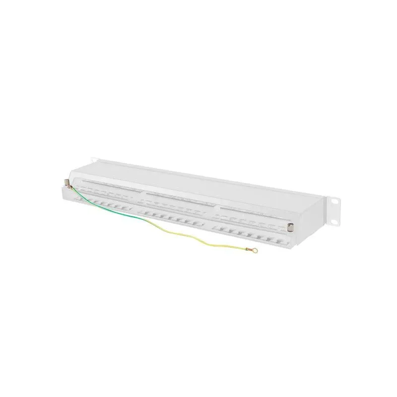Patch panel Lanberg PPS6-1048-S 48 port 1U 19" kat.6 FTP ekranowany szary