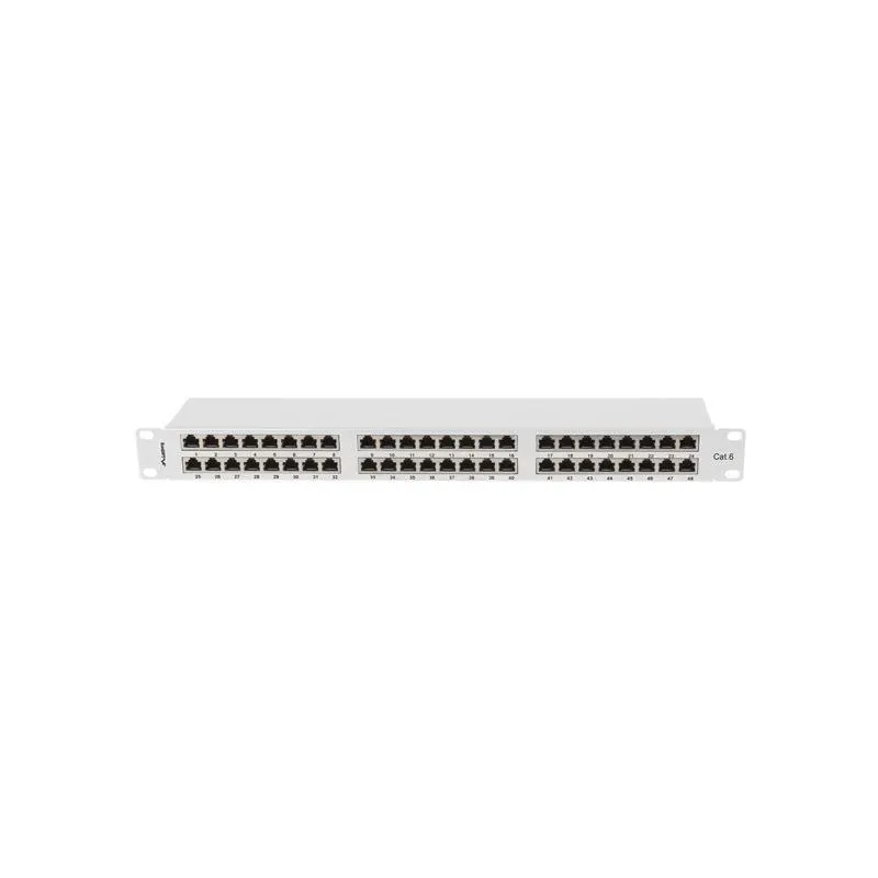 Patch panel Lanberg PPS6-1048-S 48 port 1U 19" kat.6 FTP ekranowany szary