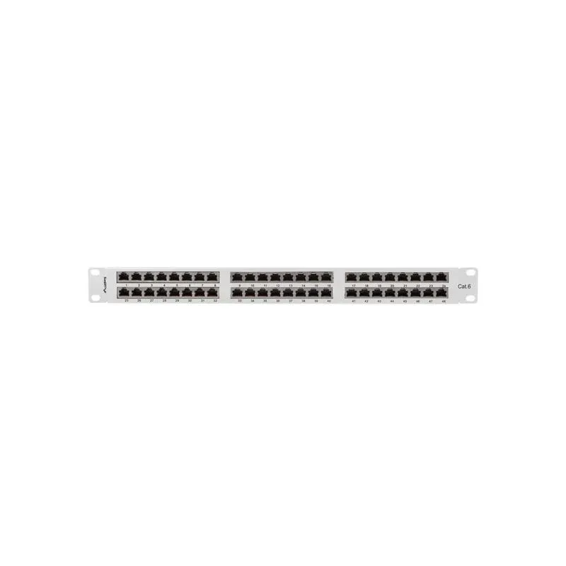 Patch panel Lanberg PPS6-1048-S 48 port 1U 19" kat.6 FTP ekranowany szary