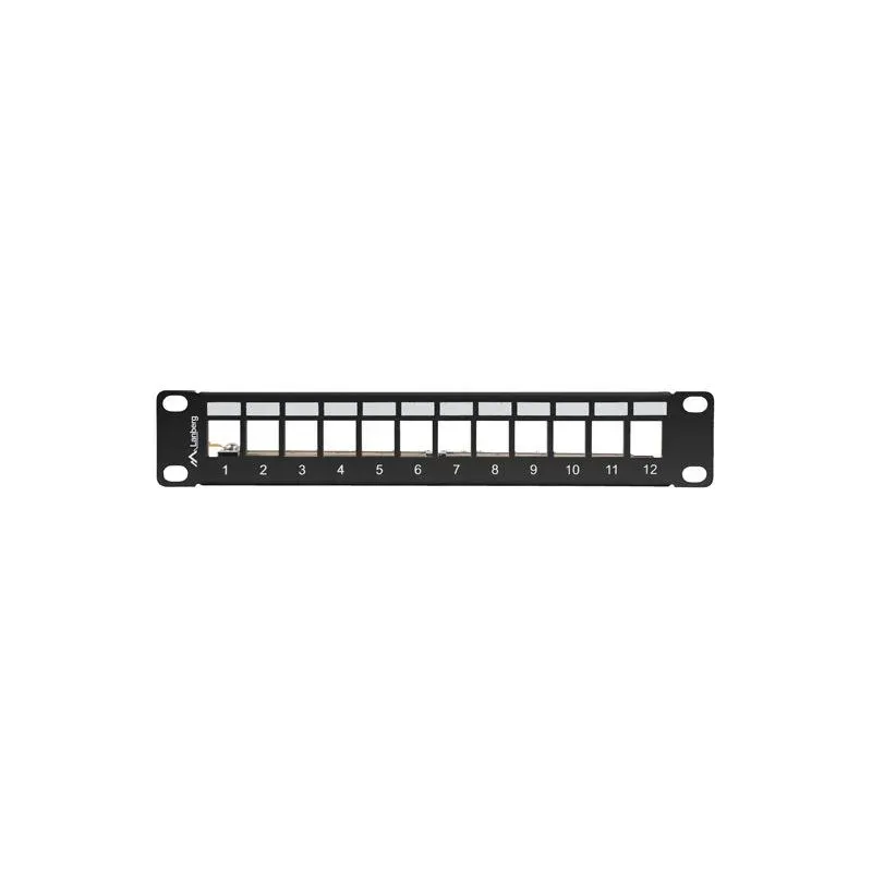 Patch panel pusty Lanberg 12 Port 1U 10" FTP z organizerem do modułów