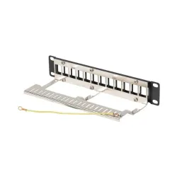 Patch panel pusty Lanberg 12 Port 1U 10" FTP z organizerem do modułów