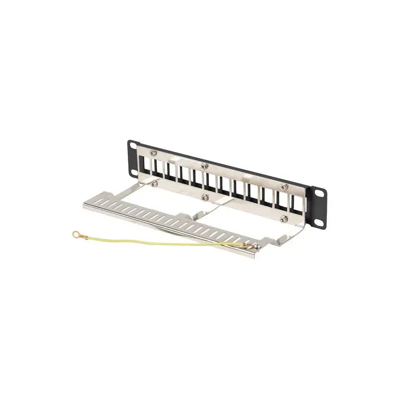 Patch panel pusty Lanberg 12 Port 1U 10" FTP z organizerem do modułów