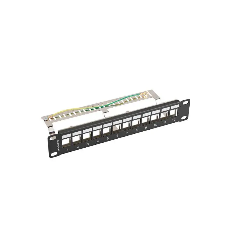 Patch panel pusty Lanberg 12 Port 1U 10" FTP z organizerem do modułów