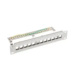 Patch panel pusty Lanberg 12 Port 1U 10" FTP z organizerem do modułów