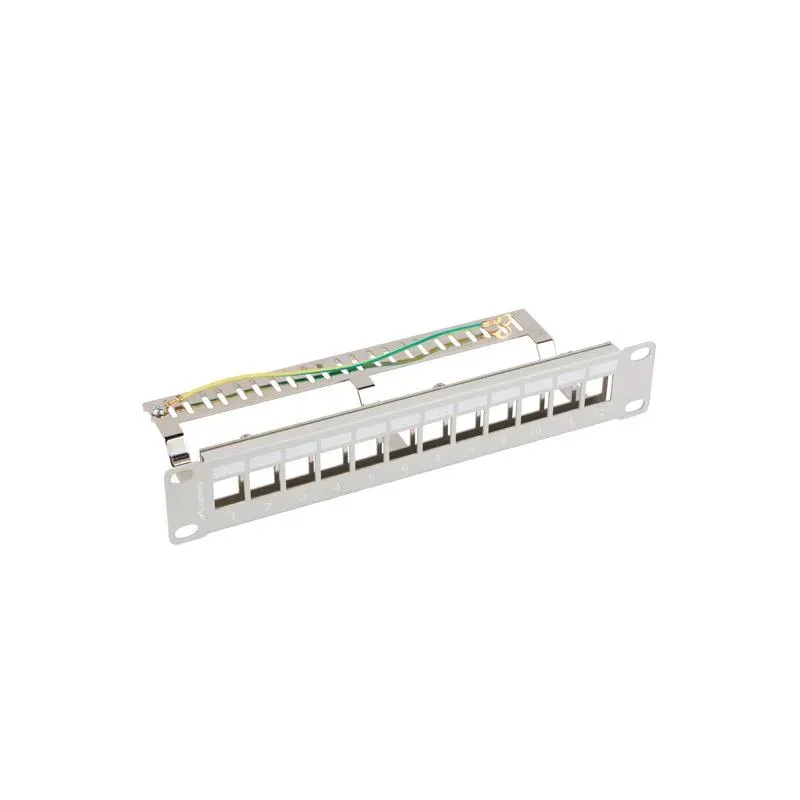 Patch panel pusty Lanberg 12 Port 1U 10" FTP z organizerem do modułów