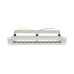 Patch panel pusty Lanberg 12 Port 1U 10" FTP z organizerem do modułów