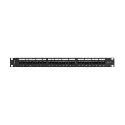 Patch panel Lanberg 24 Port 1U 19" Kat.6 UTP z organizerem kablowym czarny