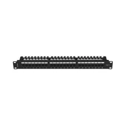 Patch panel Lanberg 24 Port 1U 19" Kat.6 UTP z organizerem kablowym czarny