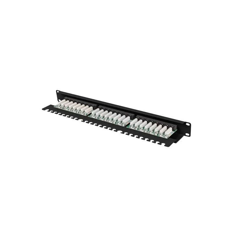 Patch panel Lanberg 24 Port 1U 19" Kat.6 UTP z organizerem kablowym czarny