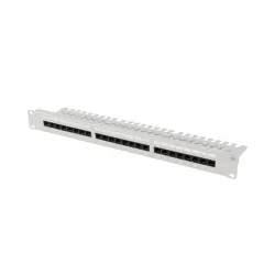 Patch panel Lanberg 24 port 1U 19" Kat.5e UTP z organizerem kablowym szary