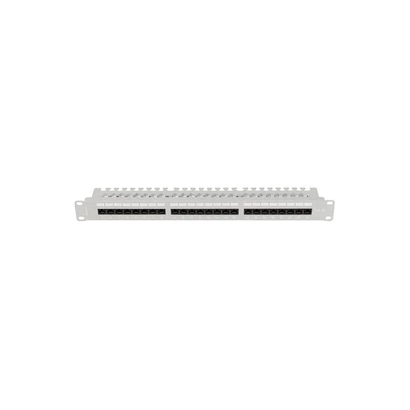 Patch panel Lanberg 24 port 1U 19" Kat.5e UTP z organizerem kablowym szary