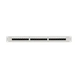 Patch panel Lanberg 24 port 1U 19" Kat.5e UTP z organizerem kablowym szary