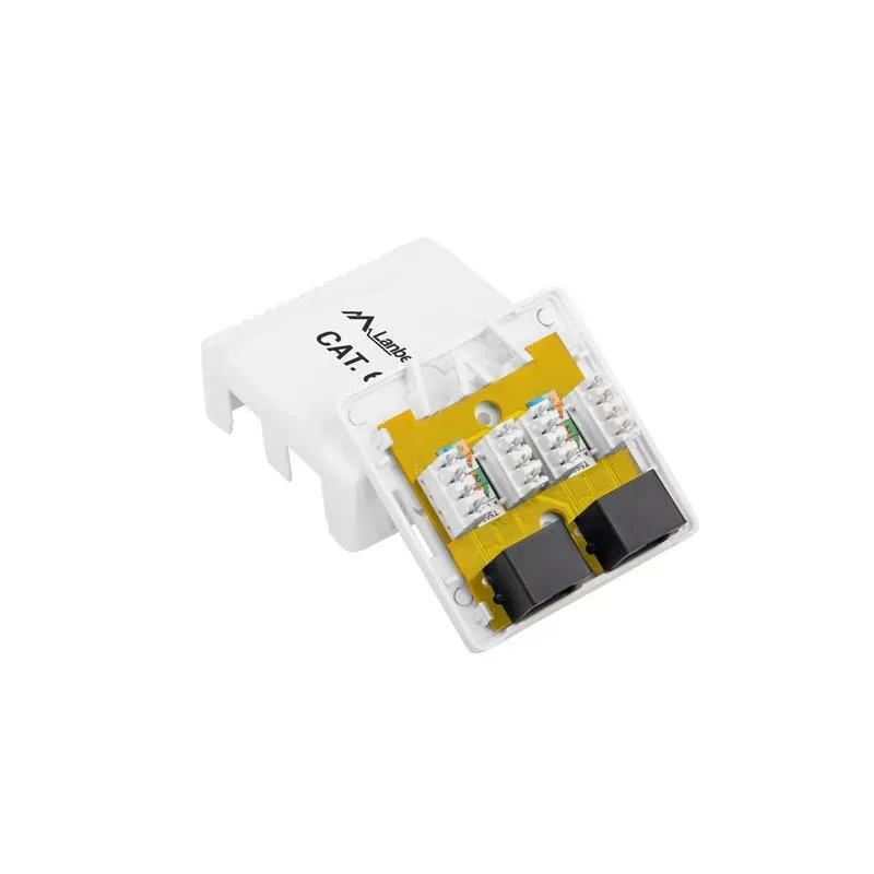 Gniazdo natynkowe Lanberg OU6-0002-W kat.6 2X RJ45