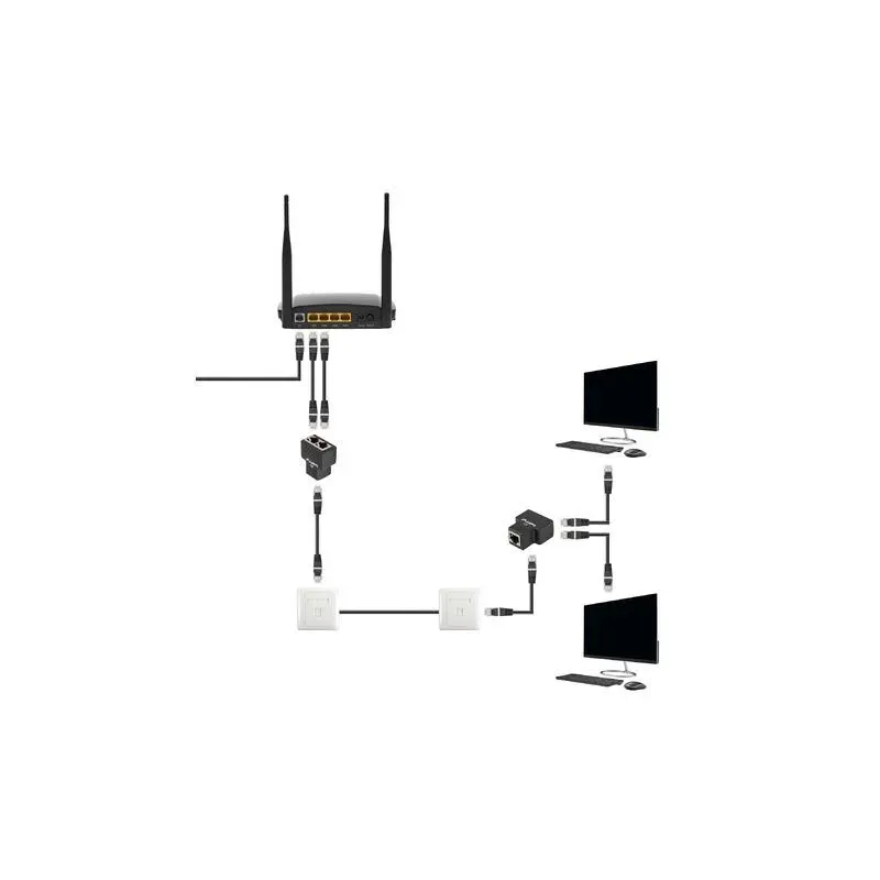 Adapter Lanberg złączka sieciowa spliter RJ-45 - RJ-45 | PartsPC.pl