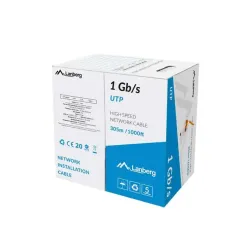 Kabel UTP Lanberg 1Gb/s 305m drut CCA pomarańczowy