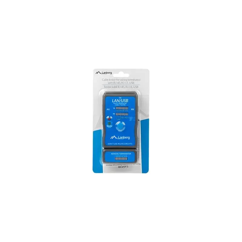Tester kabli Lanberg NT-0403 RJ45, RJ11, USB