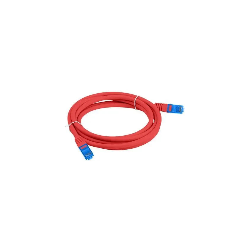 Patchcord Lanberg S/FTP kat.6A 1m LSZH CCA fluke passed czerwony