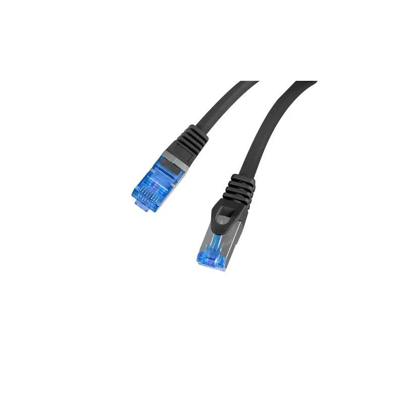 Patchcord Lanberg S/FTP kat.6A 0,25m LSZH CCA fluke passed czarny