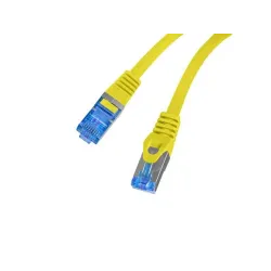 Patchcord Lanberg S/FTP kat.6A 0,25m LSZH CCA fluke passed żółty