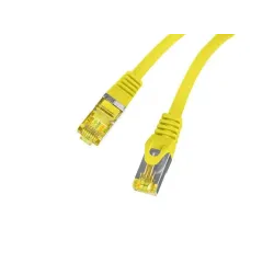 Patchcord Lanberg S/FTP kat.6A 5m LSZH CU fluke passed żółty