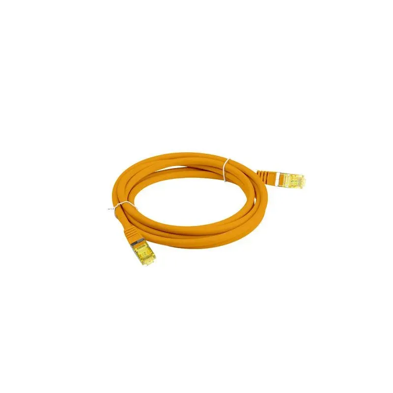 Patchcord Lanberg S/FTP kat.6A 0,5m LSZH CU fluke passed pomarańczowy