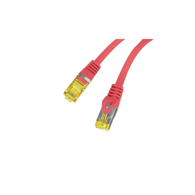 Patchcord Lanberg S/FTP kat.6A 15m LSZH CU fluke passed czerwony