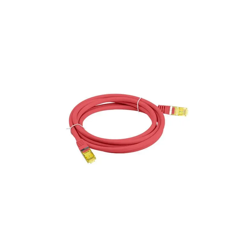 Patchcord Lanberg S/FTP kat.6A 15m LSZH CU fluke passed czerwony