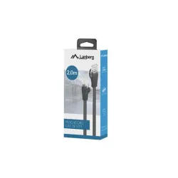 Patchcord Lanberg UTP kat.5e 2m czarny box fluke passed