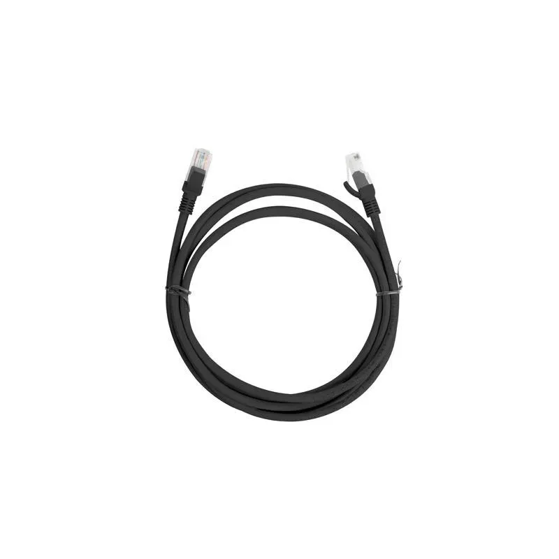 Patchcord Lanberg UTP kat.5e 2m czarny box fluke passed