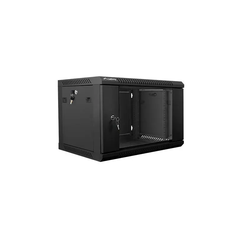 Szafa instalacyjna Rack wisząca 19" 6U 600x450 czarna Lanberg (flat pack)
