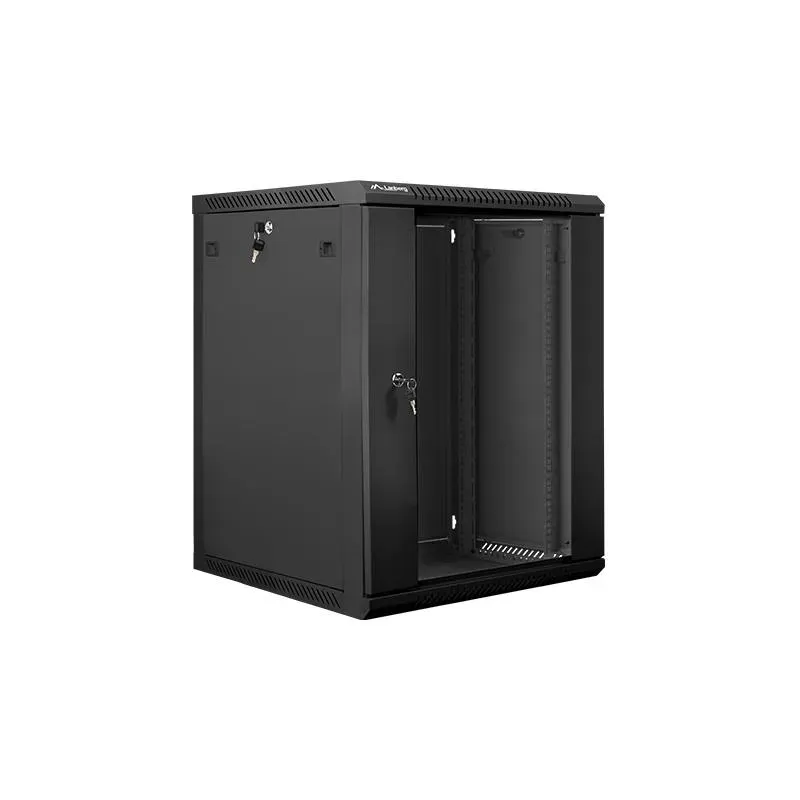 Szafa instalacyjna Rack wisząca 19" 15U 600x600 czarna Lanberg (flat pack)