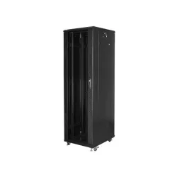 Szafa instalacyjna Rack stojąca 19" 42U 600x800 czarna Lanberg (flat pack)