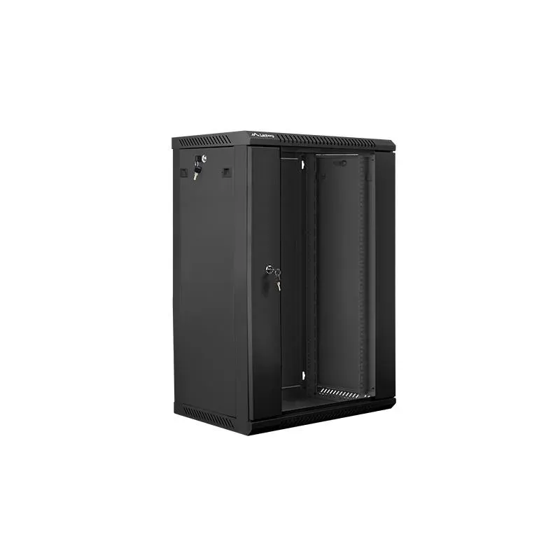 Szafa instalacyjna Rack wisząca 19" 18U 600x450 czarna Lanberg (flat pack)