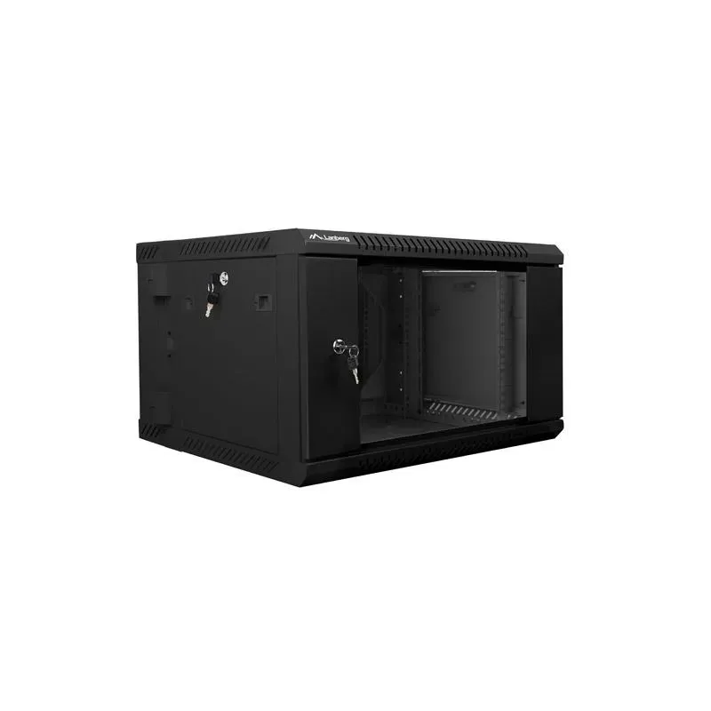 Szafa instalacyjna Rack dwusekcyjna wisząca 19" 6U 600x600 czarna Lanberg