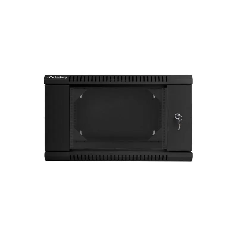 Szafa instalacyjna Rack dwusekcyjna wisząca 19" 6U 600x600 czarna Lanberg