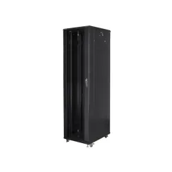 Szafa instalacyjna Rack stojąca 19" 37U 800x800 Drzwi Szklane czarna