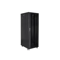 Szafa instalacyjna Rack stojąca 19" 47U 800x800 Drzwi Szklane czarna