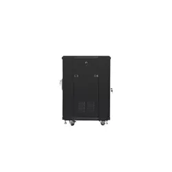 Szafa instalacyjna Rack stojąca 19" 15U 600x600 czarna Lanberg (flat pack)