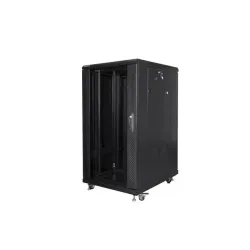 Szafa instalacyjna Rack stojąca 19" 22U 600x800 czarna Lanberg (flat pack)