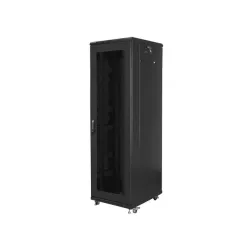 Szafa instalacyjna Rack stojąca 19" 42U 600x800 czarna drzwi perforowane