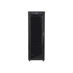 Szafa instalacyjna Rack stojąca 19" 37U 600x800 czarna drzwi szklane LCD