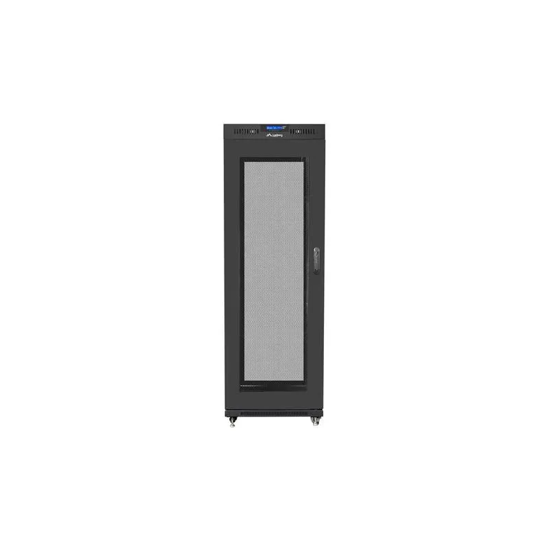 Szafa instalacyjna Rack stojąca 19" 37U 600x800 czarna drzwi perforowane