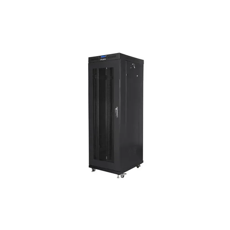 Szafa instalacyjna Rack stojąca 19" 37U 600x800 czarna drzwi perforowane