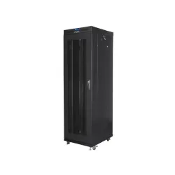 Szafa instalacyjna Rack stojąca 19" 42U 600x800 czarna drzwi perforowane